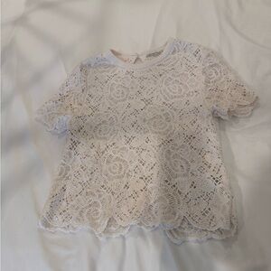 Abercrombie lace crochet Top in Cream size S